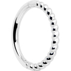 14k Solid White Gold Hinged Segment Ring Forward Facing Twisted 18G 5/16