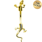 16G Solid 14k Yellow Gold Lizard Belly Ring