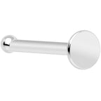 Solid 14K White Gold Flat Disc Nose Bone