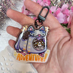Adventure! Cat Backpack ~ Acrylic Keychain Charm