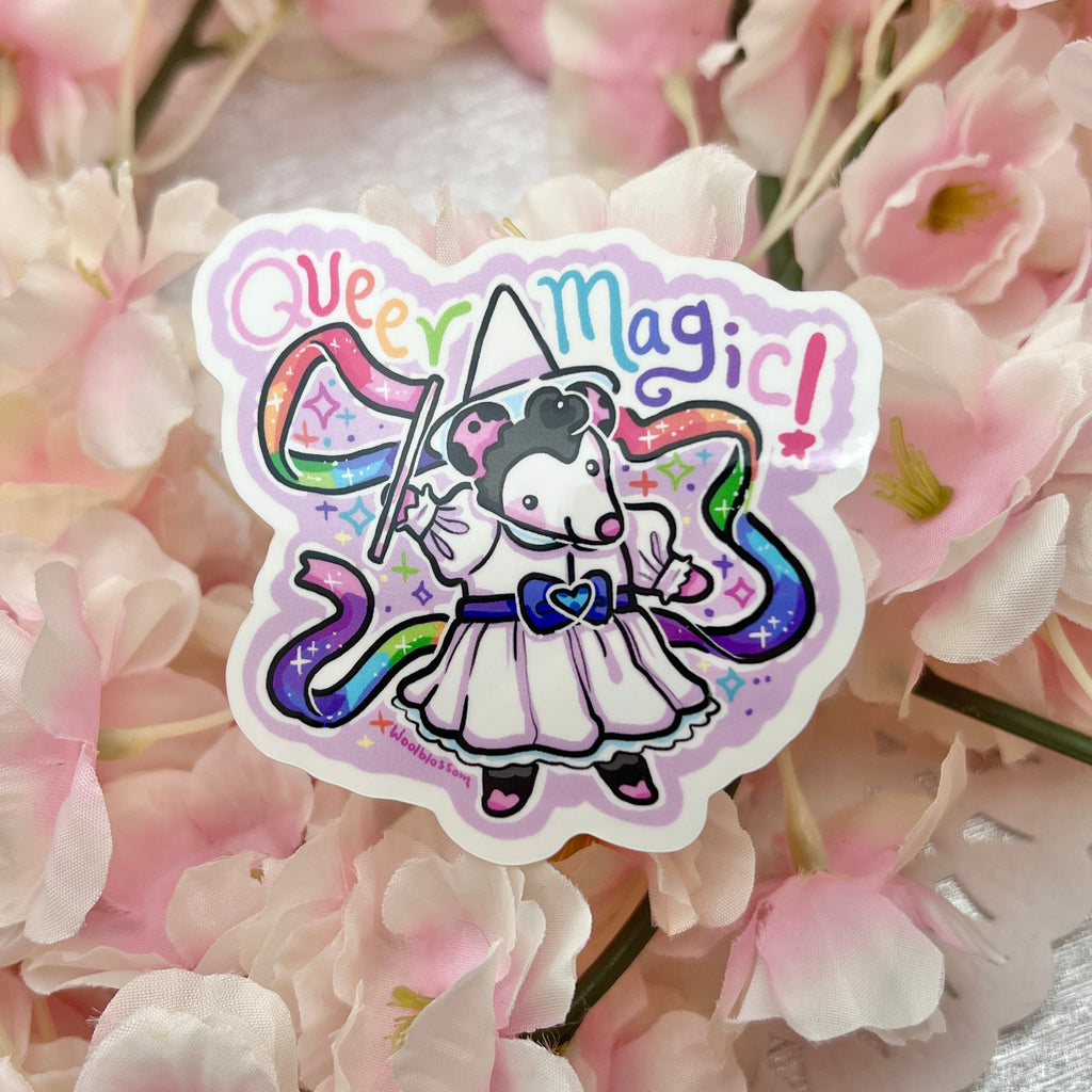 "Queer Magic!" Witch Opossum ~ Sticker