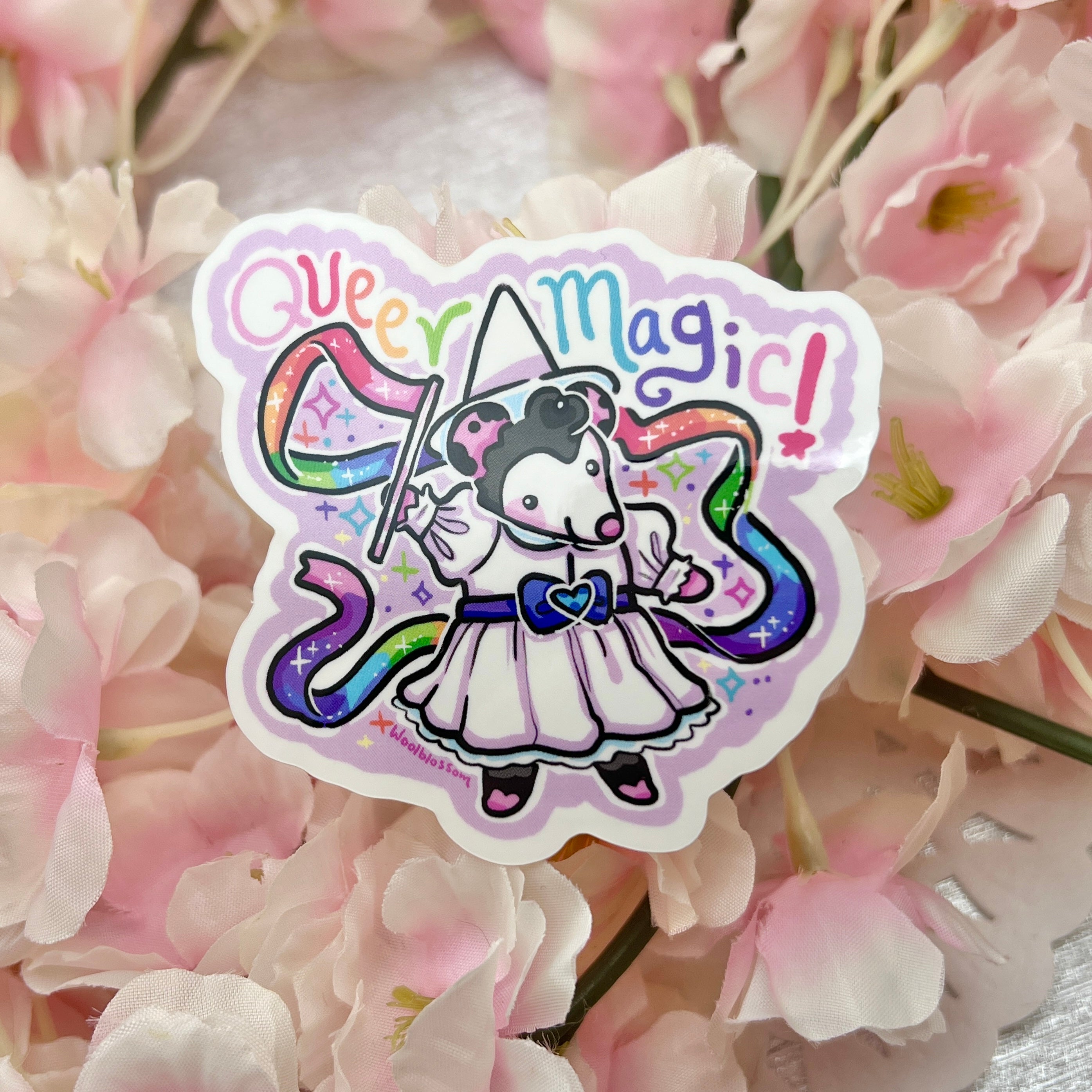"Queer Magic!" Witch Opossum ~ Sticker