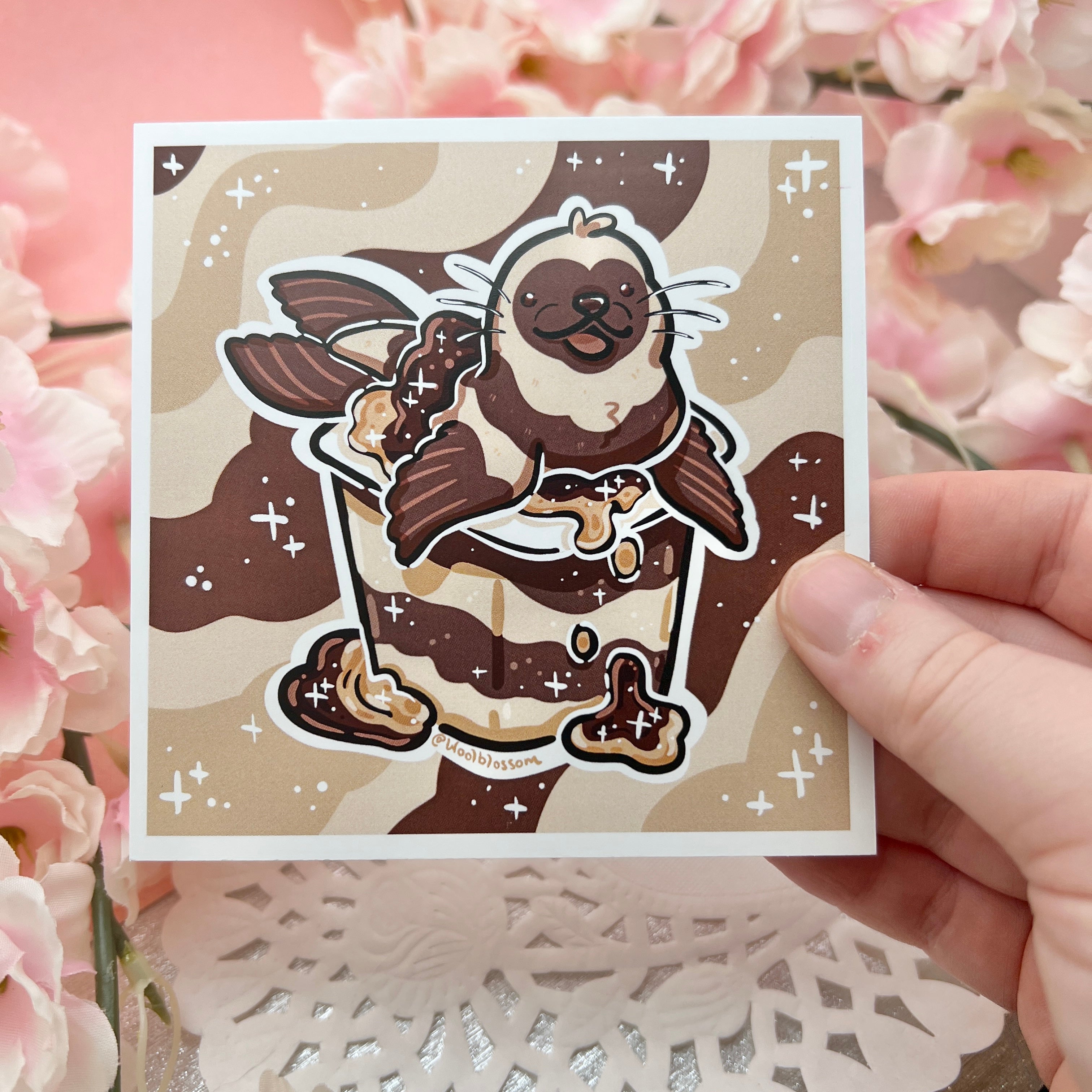 Chocolate Vanilla Seal Pudding ~ Print