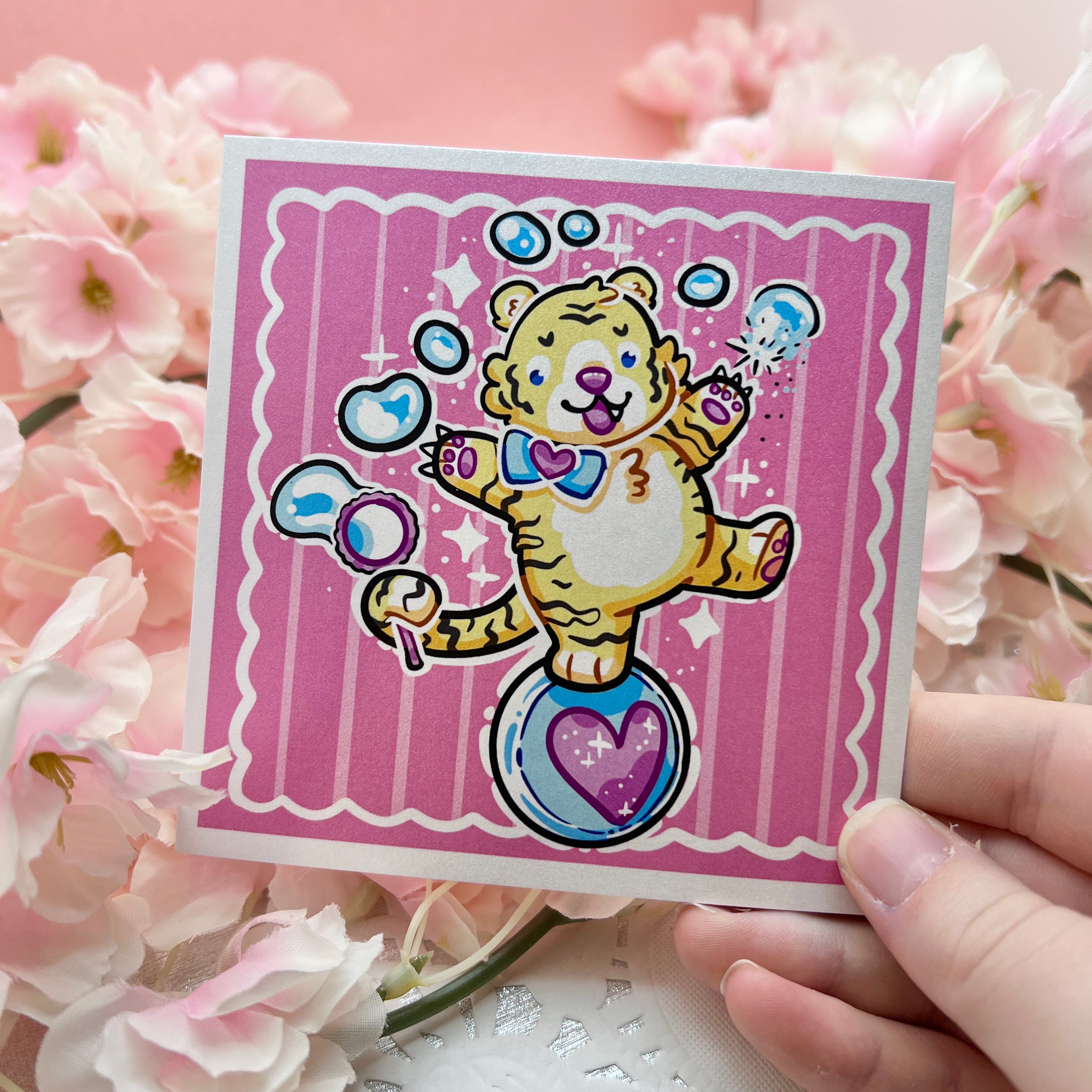 Bubble Circus Tiger ~ Shimmer Print