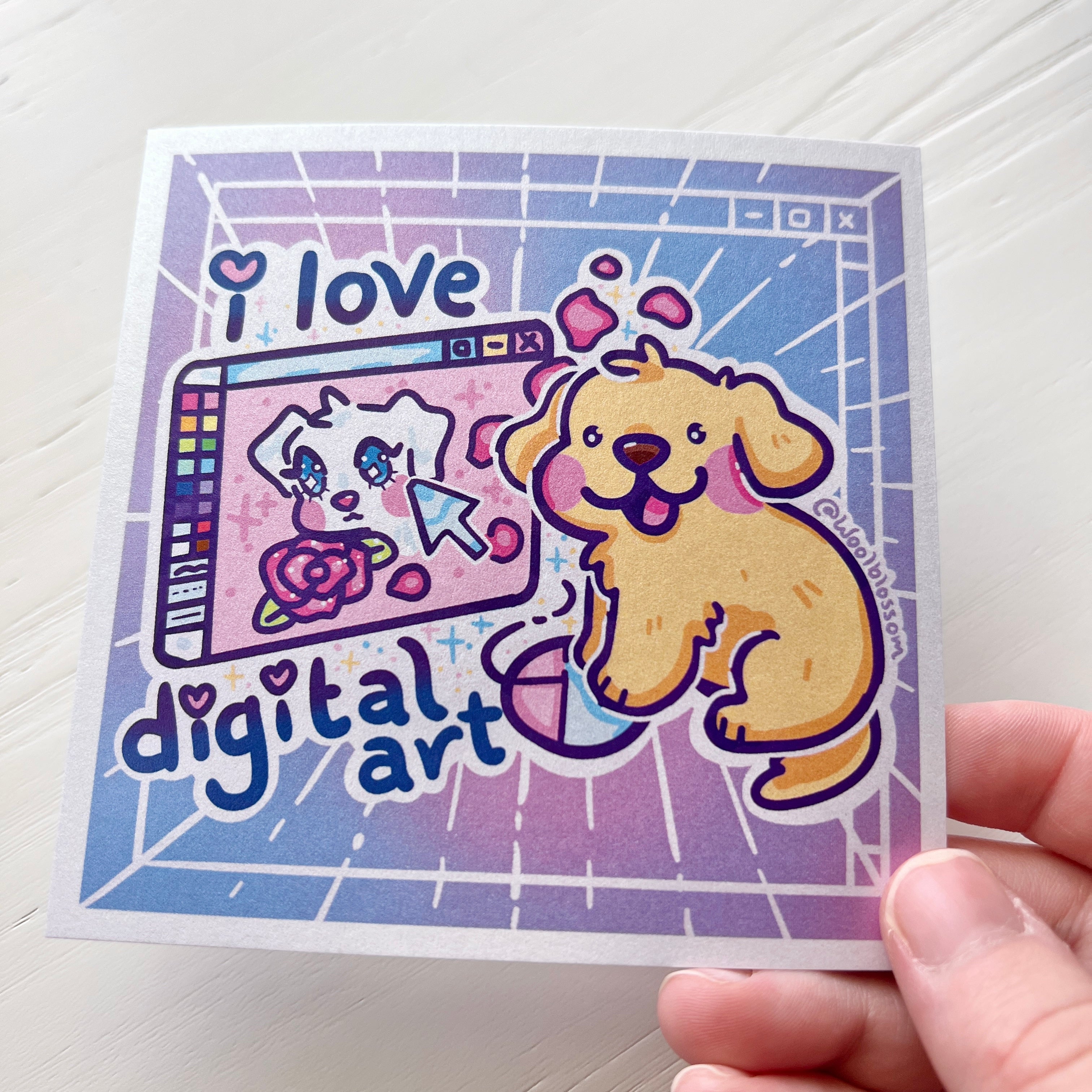 Digital Art Lover Puppy ~ Shimmer Print