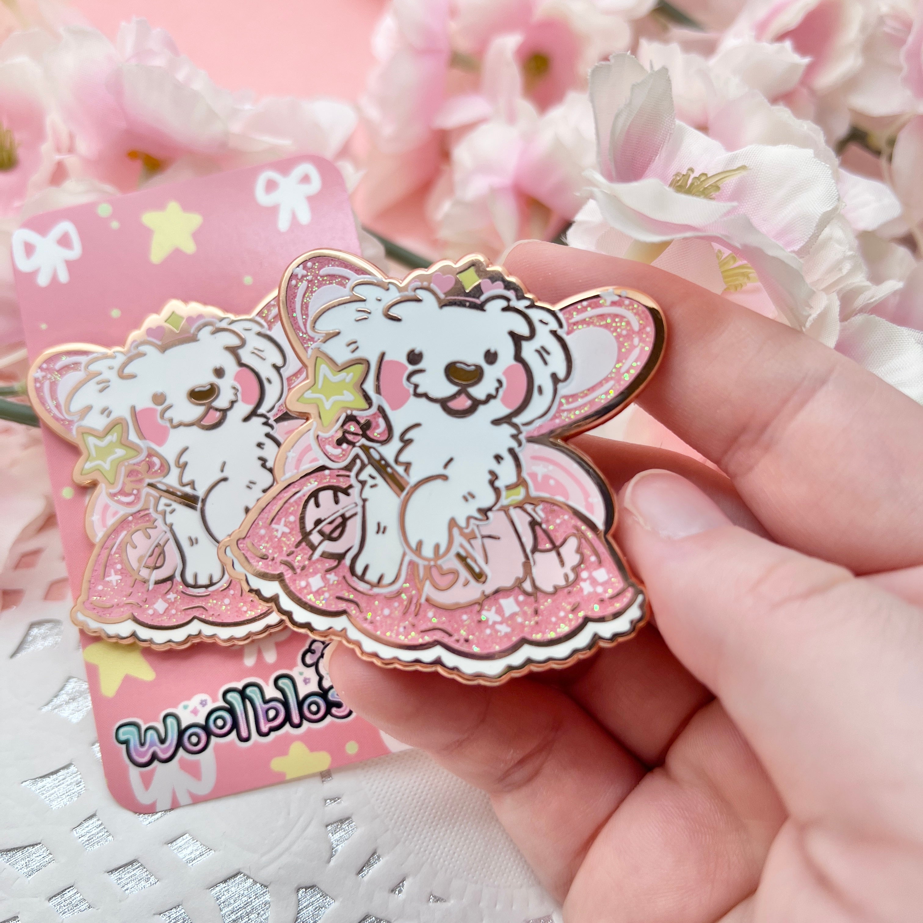 Fairy Princess Puppy ~ Glitter Enamel Pin