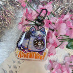 Adventure! Cat Backpack ~ Acrylic Keychain Charm