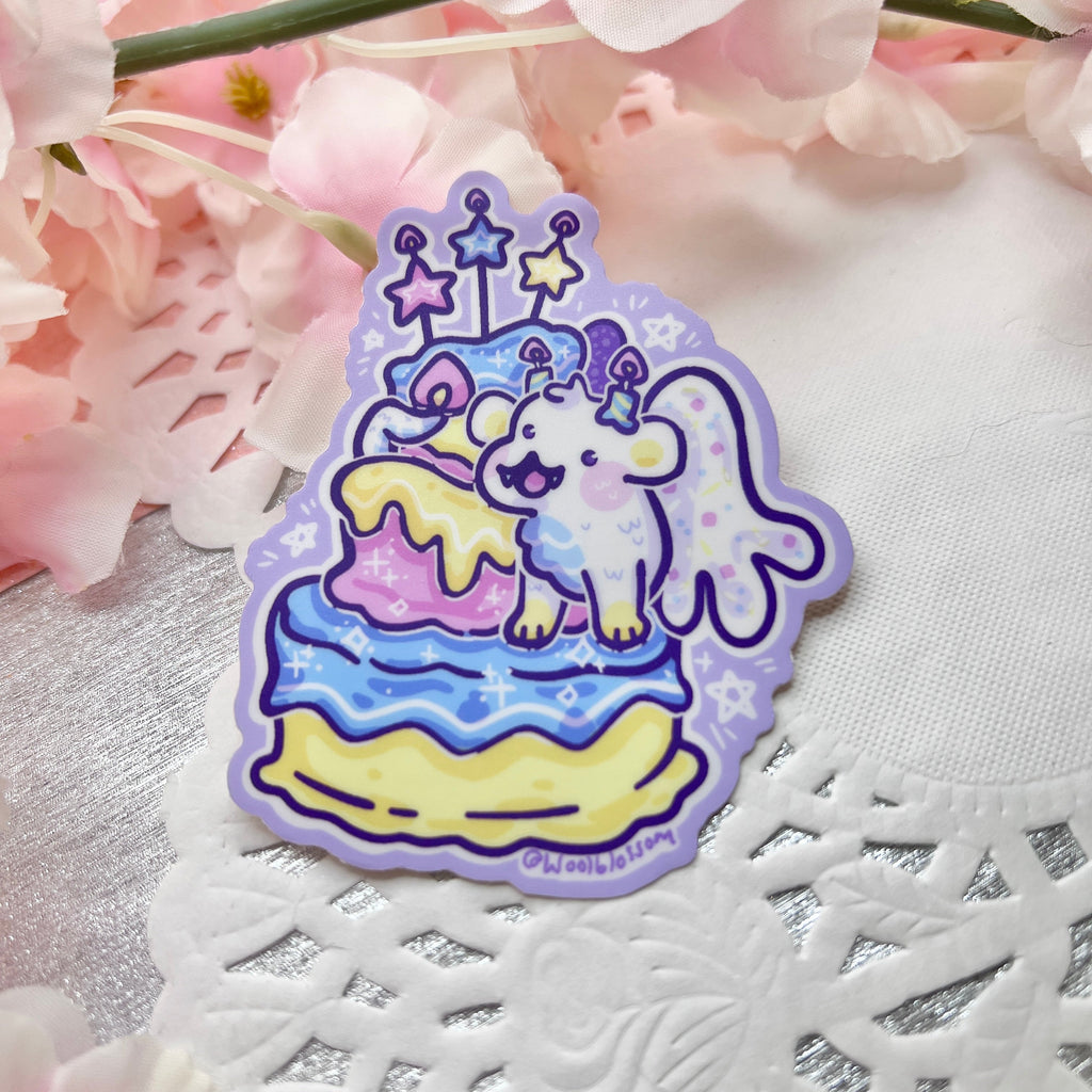 Birthday Cake Dragon ~ Sticker