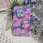 Pearl and Sky Hearts ~ Mini Enamel Pin Duo