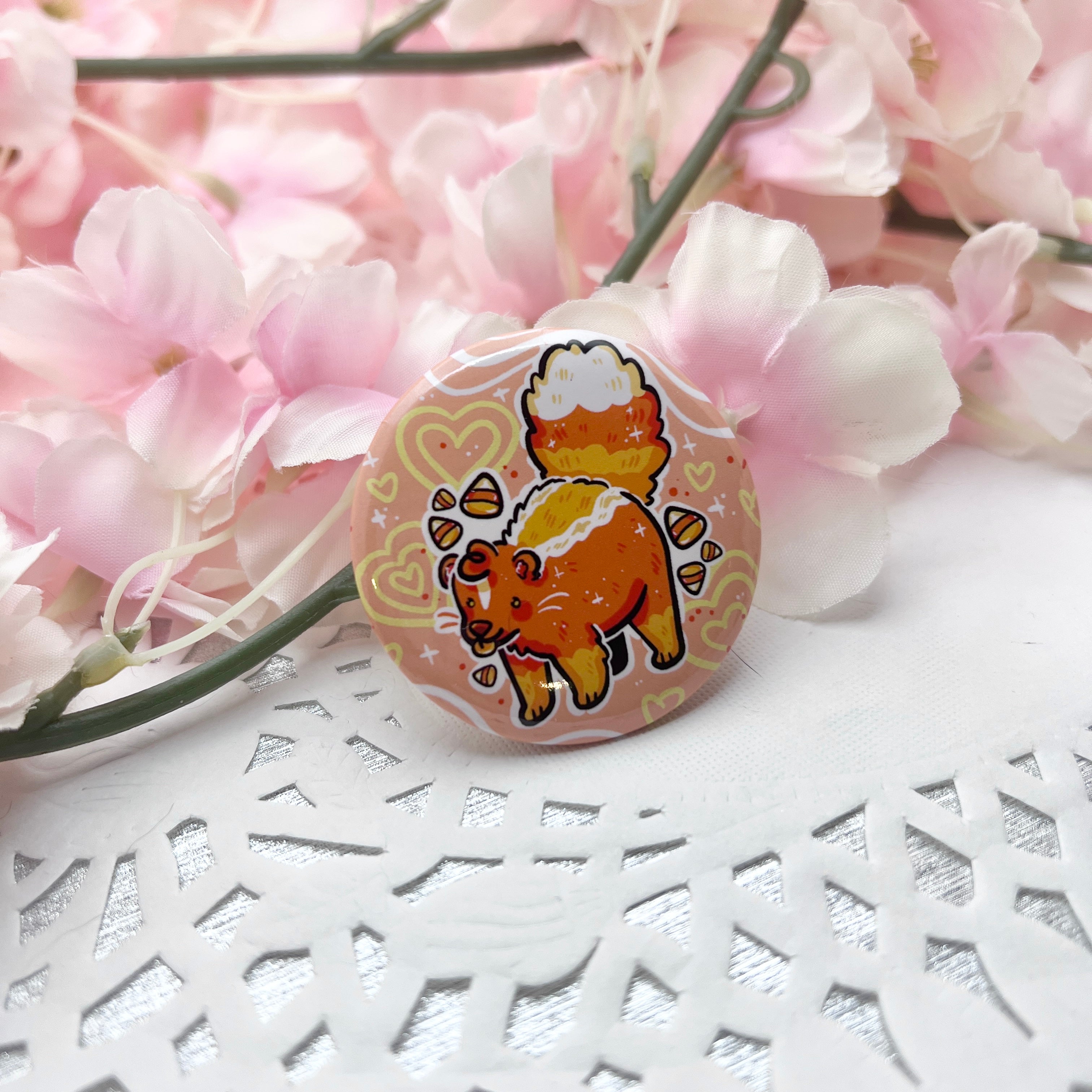 Candy Corn Skunk ~ Button