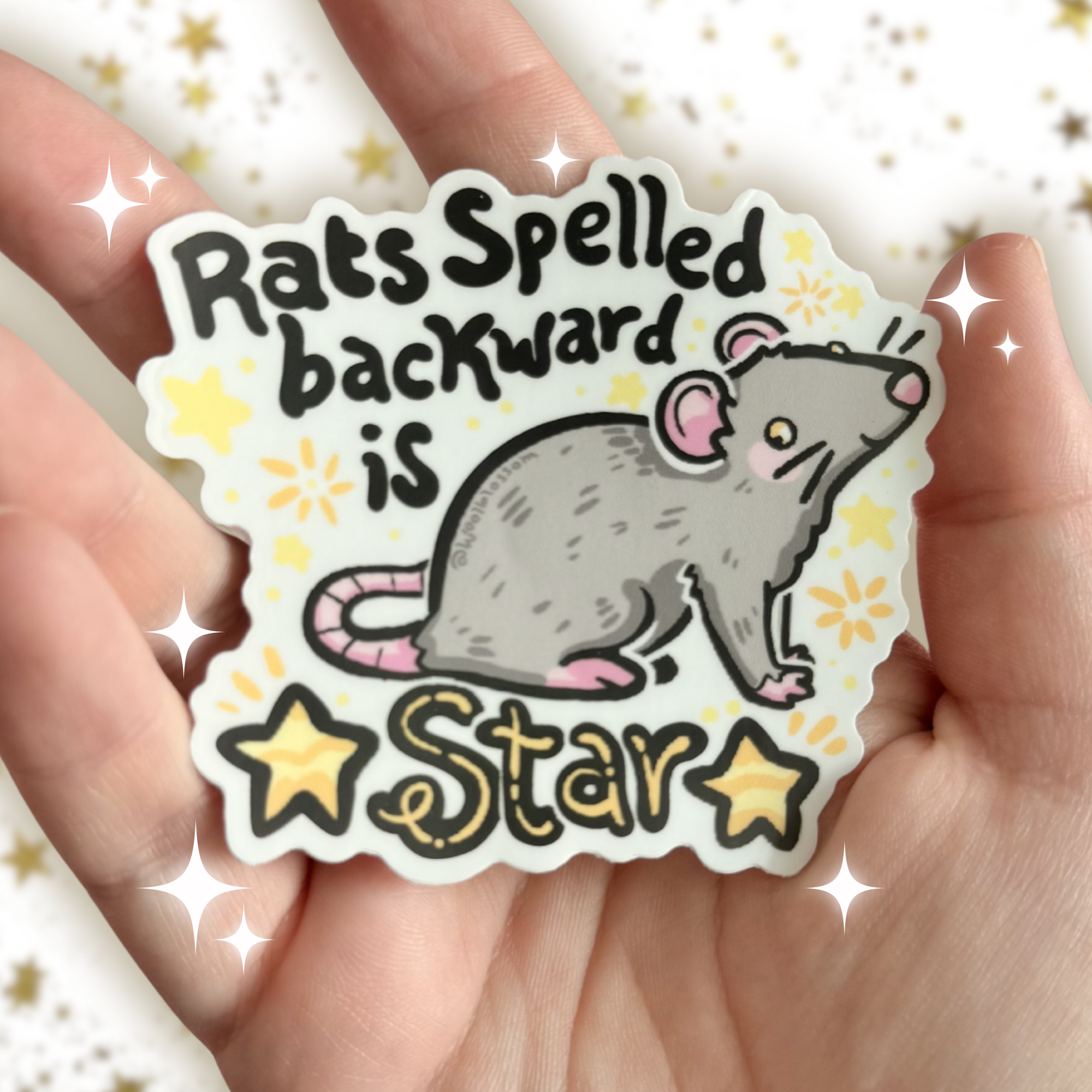 "Rats Spelled Backward is Star!" Rat ~ Sticker v.2