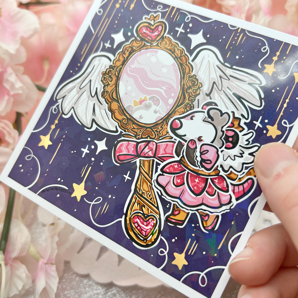Magical Girl Mirror Opossum ~ Holo Print