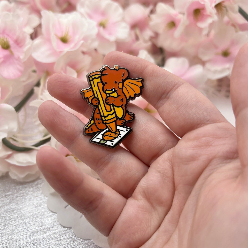 Crayon Artist Dragon ~ Enamel Pin