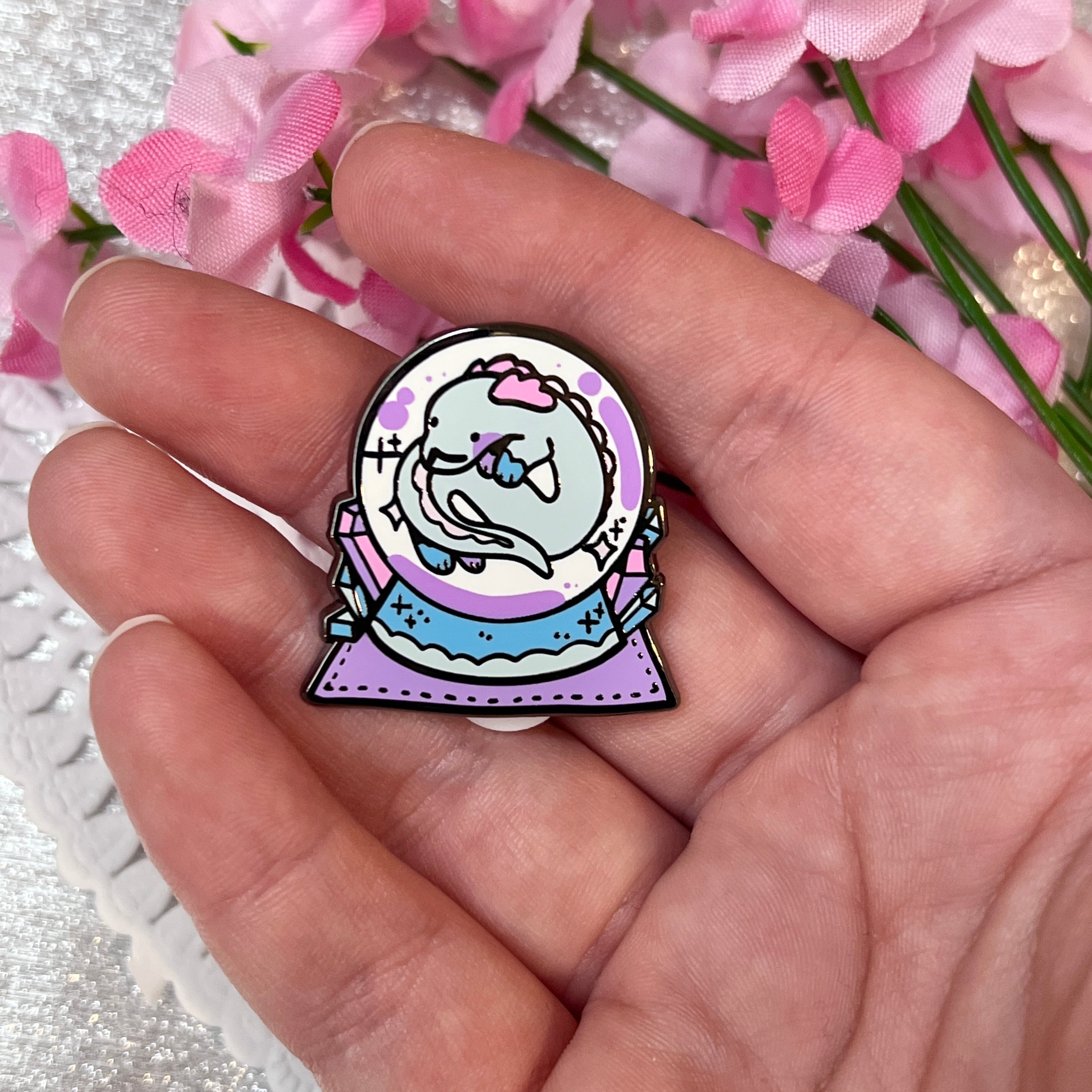 Crystal Ball Jewel the Dragon ~ Enamel Pin