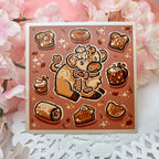 Pumpkin Spice Cow ~ Cream Shimmer Print