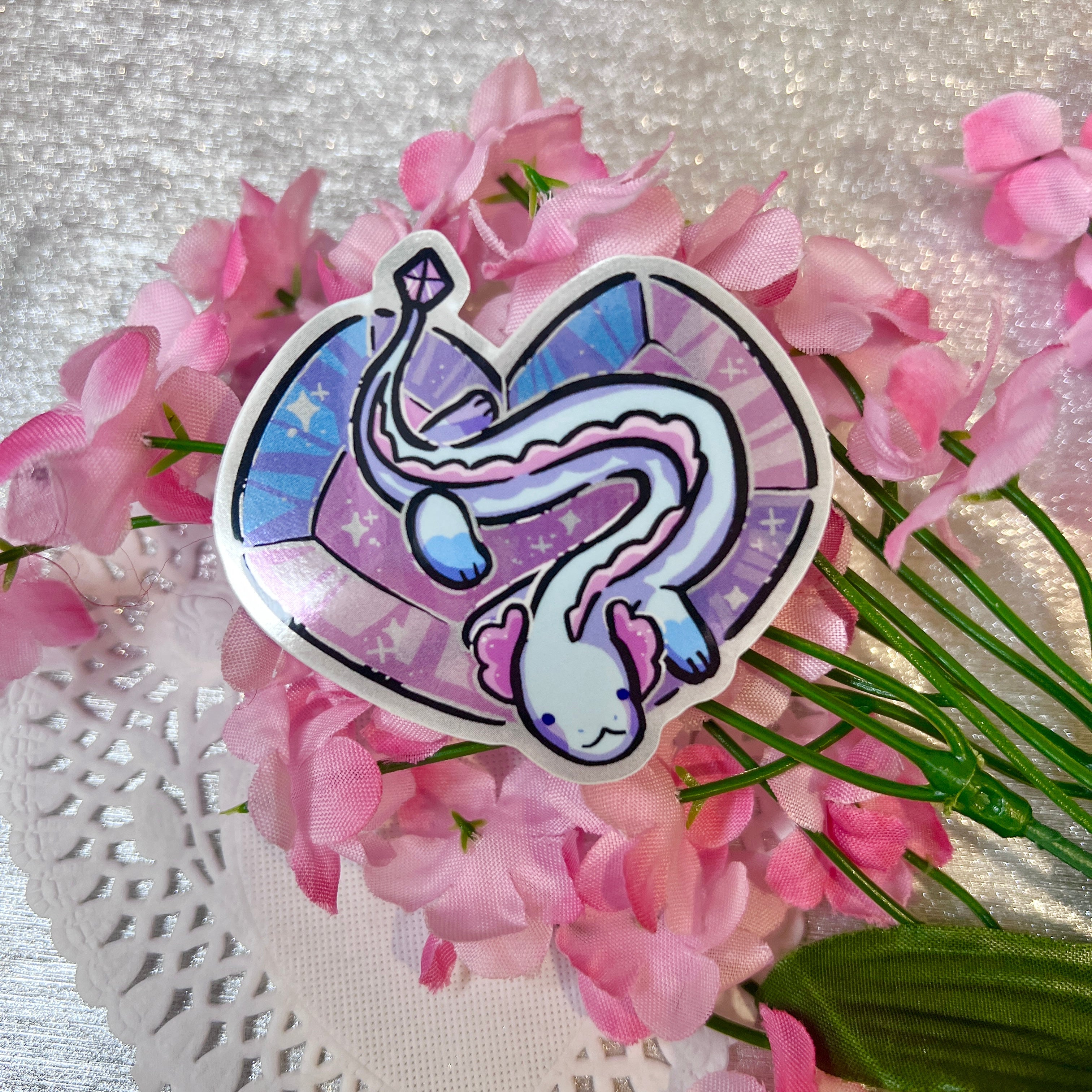 Crystal Heart Jewel the Dragon ~ Metallic Sticker