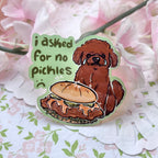 "I asked for no pickles... :(" Poodle Puppy ~ Sticker