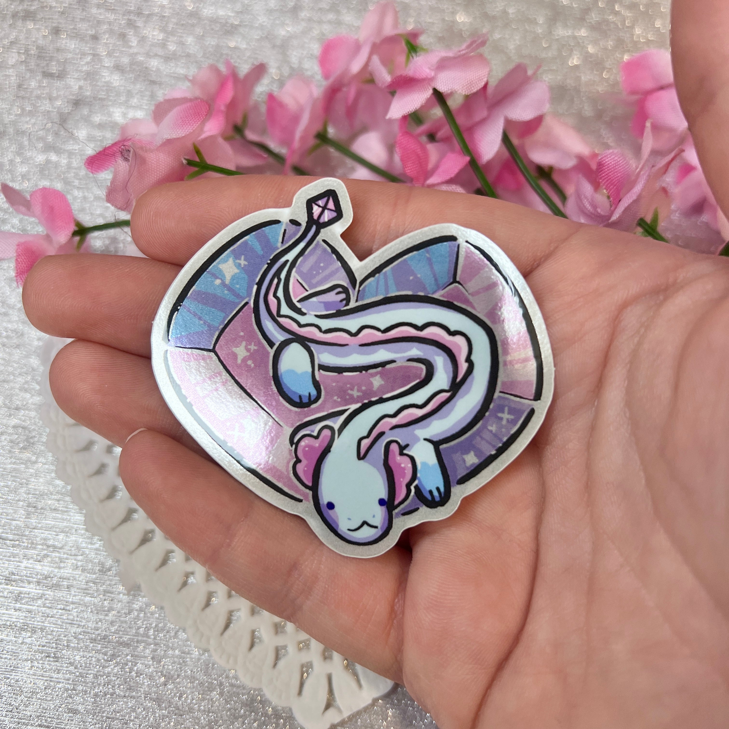 Crystal Heart Jewel the Dragon ~ Metallic Sticker