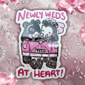 "Newly Weds At Heart!" Raccoon & Opossum ~ Sticker