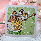 Candy Corn Sundae Basset Hound ~ Print