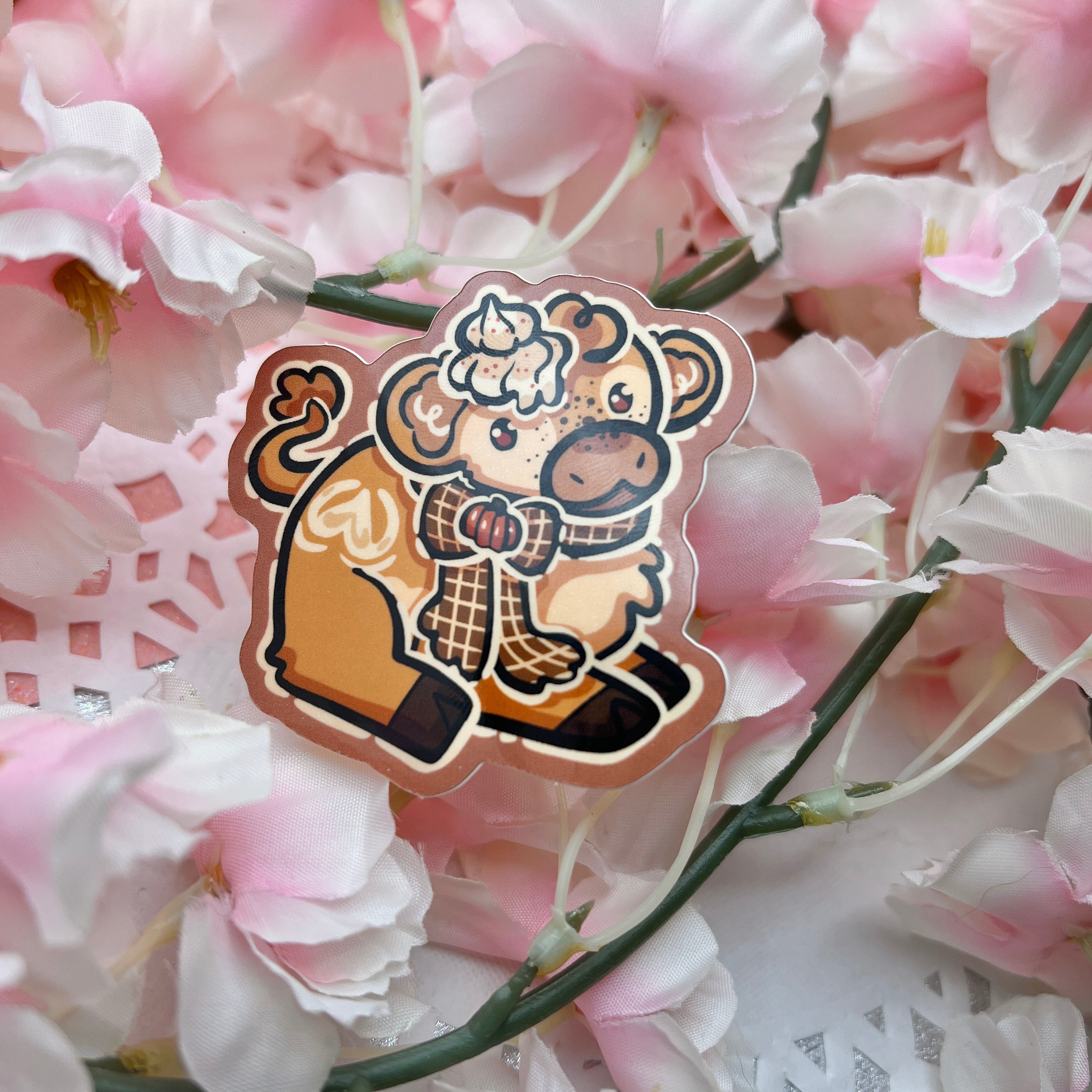 Pumpkin Spice Cow ~ Sticker