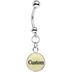 Custom Glow in the Dark Personalized Name Dangle Belly Ring