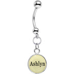Custom Glow in the Dark Personalized Name Dangle Belly Ring