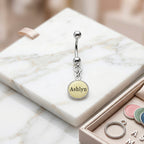 Custom Glow in the Dark Personalized Name Dangle Belly Ring