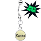 Custom Glow in the Dark Personalized Name Dangle Belly Ring