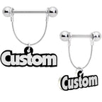 Custom Glow in the Dark Personalized Name Dangle Nipple Ring Set
