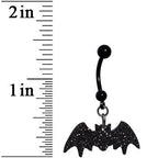 Glittery Black Bat Dangle Belly Ring