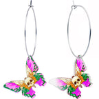 Butterfly Skull Hoop Earrings by Onyx O