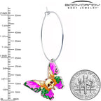Butterfly Skull Hoop Earrings by Onyx O