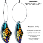 Butterfly Wing Hoop Earrings by Onyx O