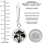 Glow in the Dark Mystic Mushroom Dangle Earrings by Onyx O