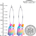 Iridescent Ghost Girl Hoop Earrings by Onyx O