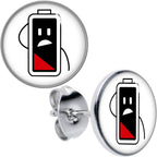 Battery Empty Stud Earrings by Onyx O