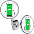 Battery Full Stud Earrings by Onyx O