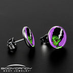 Bride of Frankenstein Stud Earrings by Onyx O