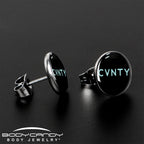 Phrase Logo CVNTY Stud Earrings by Onyx O