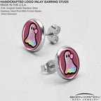 Disco Spirit Ghost Stud Earrings by Onyx O