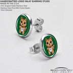 Christmas Holiday Gingerbrread Kitty Cat Stud Earrings by Onyx O