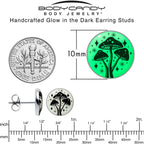 Mystic Mushroom Glow in the Dark Stud Earrings by Onyx O