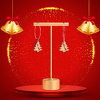 Custom Natural Wood Christmas Tree Personalized Hoop Earrings
