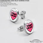 I Don't Like You Valentine Heart Stud Earrings