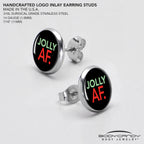 Jolly AF Festive Holiday Christmas Stud Earrings by Onyx O