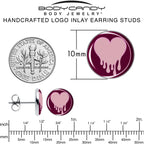 Pinkish Melting Heart Stud Earrings by Onyx O