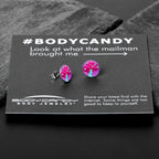 Funky Floral Mushroom Stud Earrings by Onyx O
