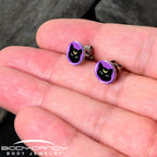 Black Mystic Kitty Cat Stud Earrings by Onyx O
