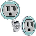 Frowning Plug Outlet Stud Earrings by Onyx O